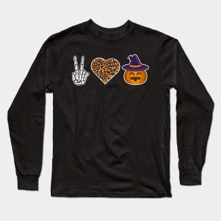 Peace Love Halloween Pumpkin Gift Long Sleeve T-Shirt